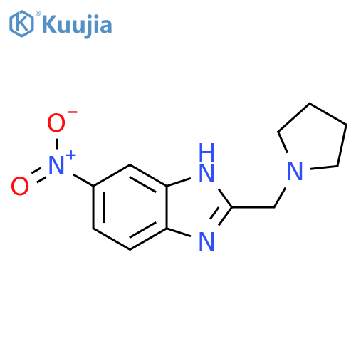 1H-BENZIMIDAZOLE, 5-NITRO-2-(1-PYRROLIDINYLMETHYL)- structure
