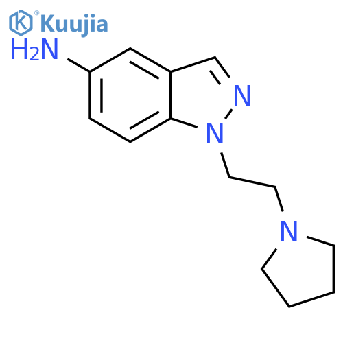 1H-Indazol-5-amine, 1-[2-(1-pyrrolidinyl)ethyl]- structure