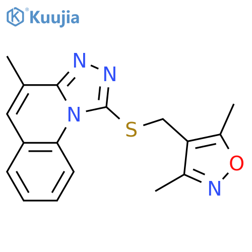 3,5-dimethyl-4-({4-methyl-1,2,4triazolo4,3-aquinolin-1-yl}sulfanyl)methyl-1,2-oxazole structure
