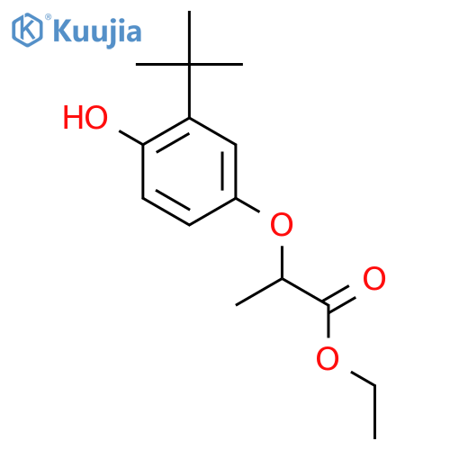 PROPANOIC ACID, 2-[3-(1,1-DIMETHYLETHYL)-4-HYDROXYPHENOXY]-, ETHYL ESTER structure