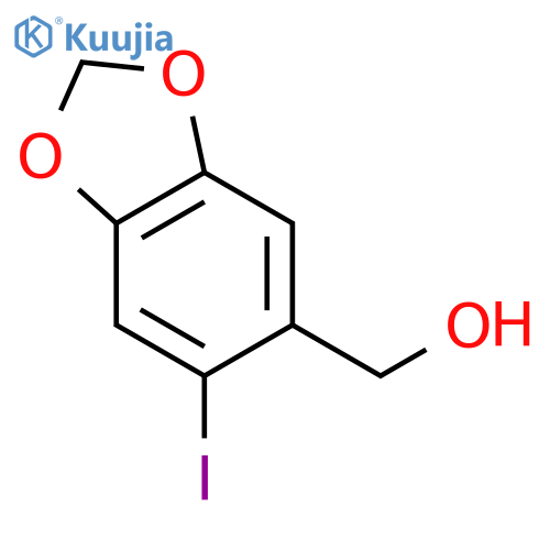 1,3-Benzodioxole-5-methanol,6-iodo- structure