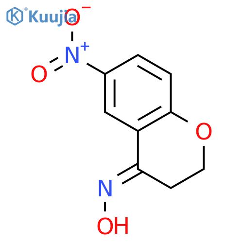 4H-1-Benzopyran-4-one, 2,3-dihydro-6-nitro-, oxime structure