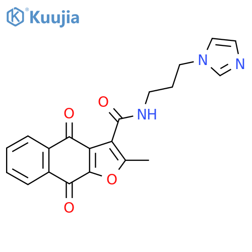 N-3-(1H-imidazol-1-yl)propyl-2-methyl-4,9-dioxo-4H,9H-naphtho2,3-bfuran-3-carboxamide structure