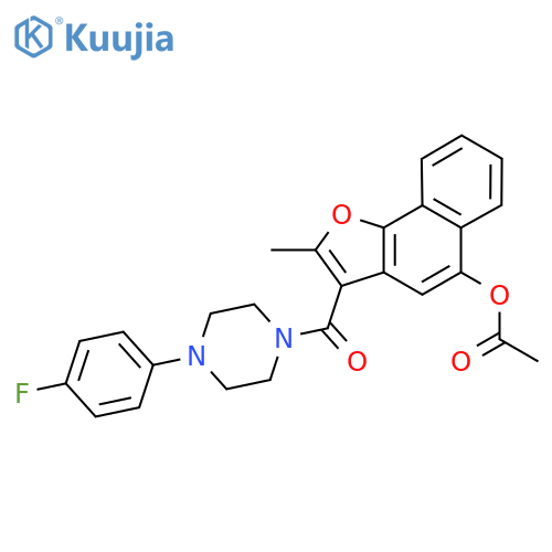 3-4-(4-fluorophenyl)piperazine-1-carbonyl-2-methylnaphtho1,2-bfuran-5-yl acetate structure