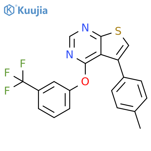 5-(4-methylphenyl)-4-[3-(trifluoromethyl)phenoxy]thieno[2,3-d]pyrimidine structure