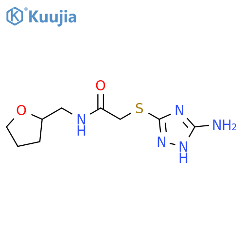2-(5-amino-1H-1,2,4-triazol-3-yl)sulfanyl-N-(oxolan-2-yl)methylacetamide structure