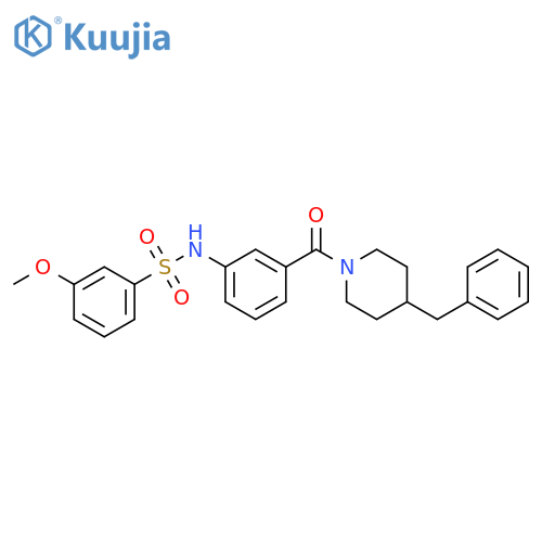 N-3-(4-benzylpiperidine-1-carbonyl)phenyl-3-methoxybenzene-1-sulfonamide structure