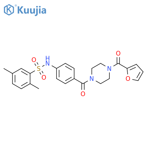 N-{4-4-(furan-2-carbonyl)piperazine-1-carbonylphenyl}-2,5-dimethylbenzene-1-sulfonamide structure