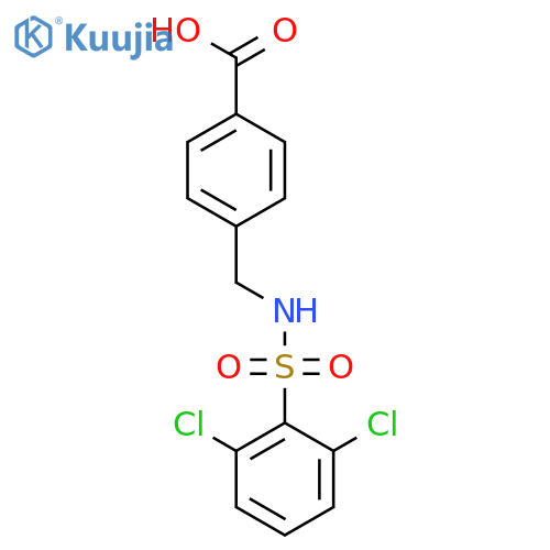 4-(((2,6-dichlorophenyl)sulfonamido)methyl)benzoic acid structure