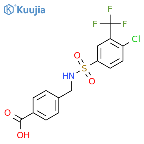 4-{4-chloro-3-(trifluoromethyl)benzenesulfonamidomethyl}benzoic acid structure