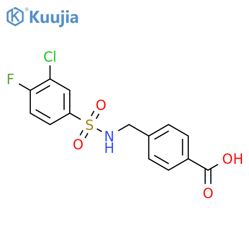 4-(3-chloro-4-fluorobenzenesulfonamido)methylbenzoic acid structure