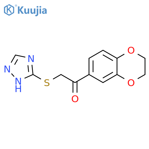 1-(2,3-dihydro-1,4-benzodioxin-6-yl)-2-(1H-1,2,4-triazol-3-ylsulfanyl)ethan-1-one structure