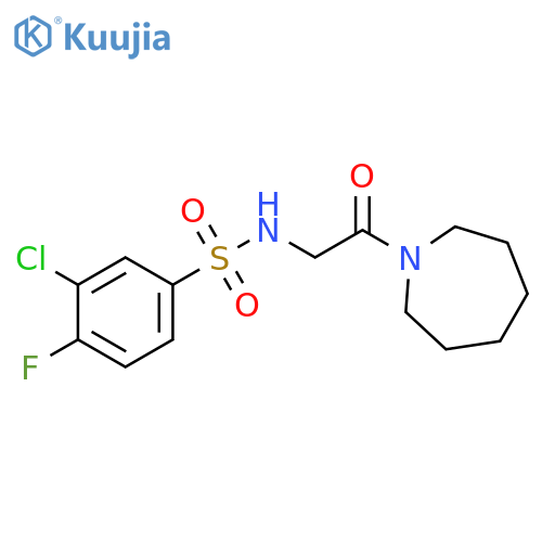 N-[2-(azepan-1-yl)-2-oxoethyl]-3-chloro-4-fluorobenzene-1-sulfonamide structure