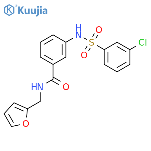 3-(3-chlorobenzenesulfonamido)-N-(furan-2-yl)methylbenzamide structure