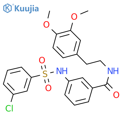 3-(3-chlorobenzenesulfonamido)-N-2-(3,4-dimethoxyphenyl)ethylbenzamide structure
