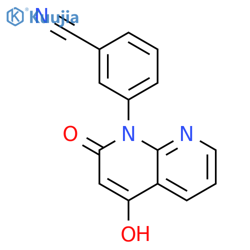 Benzonitrile, 3-(4-hydroxy-2-oxo-1,8-naphthyridin-1(2H)-yl)- structure