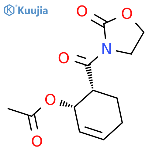 2-OXAZOLIDINONE, 3-[[(1R,2S)-2-(ACETYLOXY)-3-CYCLOHEXEN-1-YL]CARBONYL]- structure