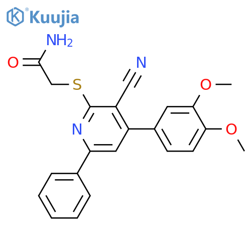 2-{3-cyano-4-(3,4-dimethoxyphenyl)-6-phenylpyridin-2-ylsulfanyl}acetamide structure