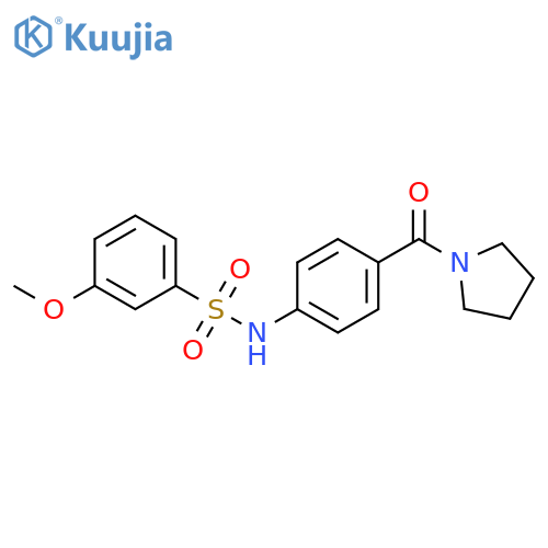 3-methoxy-N-[4-(pyrrolidine-1-carbonyl)phenyl]benzene-1-sulfonamide structure