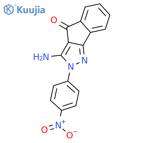 Indeno[1,2-c]pyrazol-4(2H)-one, 3-amino-2-(4-nitrophenyl)- structure