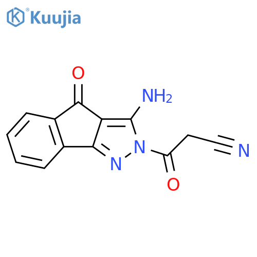 Indeno[1,2-c]pyrazol-4(2H)-one, 3-amino-2-(cyanoacetyl)- structure