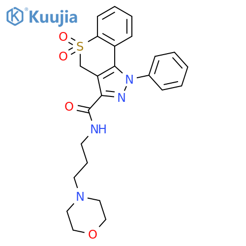 N-[3-(morpholin-4-yl)propyl]-1-phenyl-1,4-dihydrothiochromeno[4,3-c]pyrazole-3-carboxamide 5,5-dioxide structure