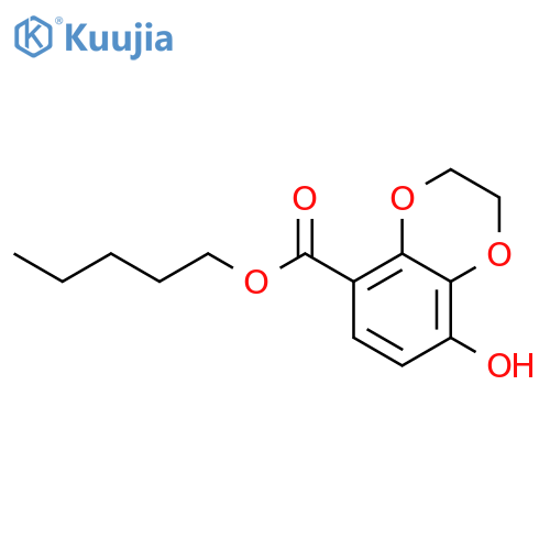 1,4-Benzodioxin-5-carboxylic acid, 2,3-dihydro-8-hydroxy-, pentyl ester structure