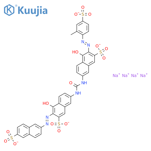 tetrasodium 4-hydroxy-7-[[5-hydroxy-6-(2-methyl-4-sulfonato-phenyl)azo-7-sulfonato-2-naphthyl]carbamoylamino]-3-[(6-sulfonato-2-naphthyl)azo]naphthalene-2-sulfonate structure