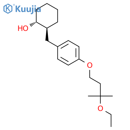 Cyclohexanol, 2-[[4-(3-ethoxy-3-methylbutoxy)phenyl]methyl]-, trans-(±)- structure