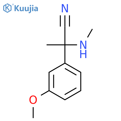 Benzeneacetonitrile, 3-methoxy-alpha-methyl-alpha-(methylamino)- (9CI) structure