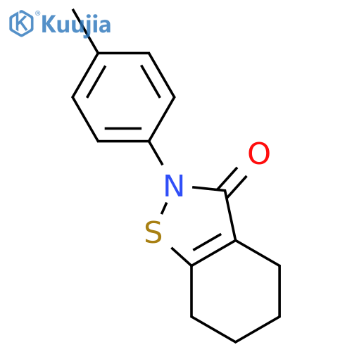 1,2-BENZISOTHIAZOL-3(2H)-ONE, 4,5,6,7-TETRAHYDRO-2-(4-METHYLPHENYL)- structure
