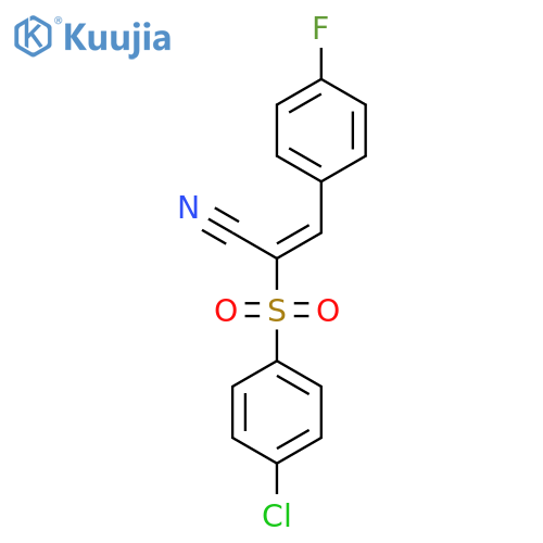 2-((4-Chlorophenyl)sulfonyl)-3-(4-fluorophenyl)prop-2-enenitrile structure