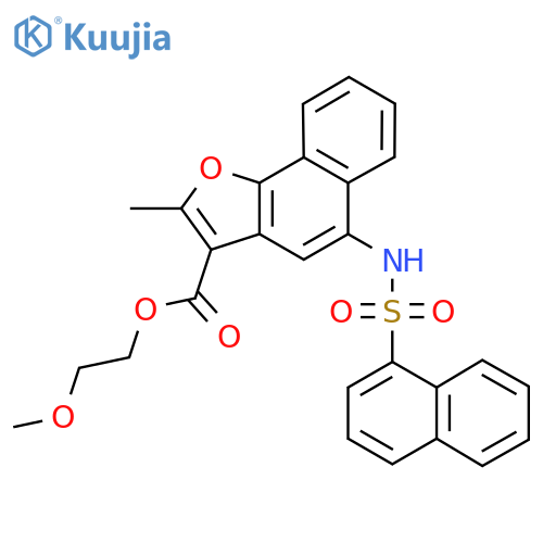 2-methoxyethyl 2-methyl-5-(naphthalene-1-sulfonamido)naphtho1,2-bfuran-3-carboxylate structure