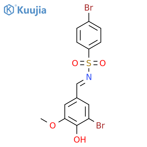 4-bromo-N-(1E)-(3-bromo-4-hydroxy-5-methoxyphenyl)methylidenebenzene-1-sulfonamide structure