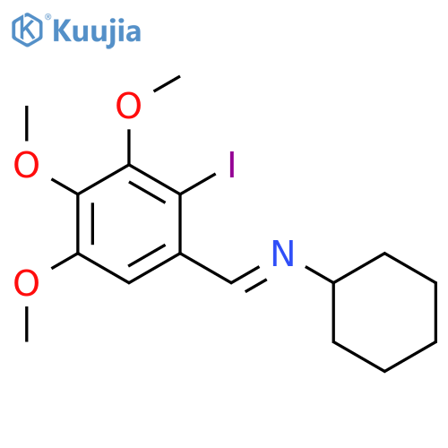 CYCLOHEXANAMINE, N-[(2-IODO-3,4,5-TRIMETHOXYPHENYL)METHYLENE]- structure