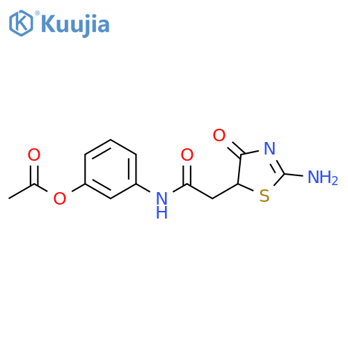 3-2-(2-imino-4-oxo-1,3-thiazolidin-5-yl)acetamidophenyl acetate structure