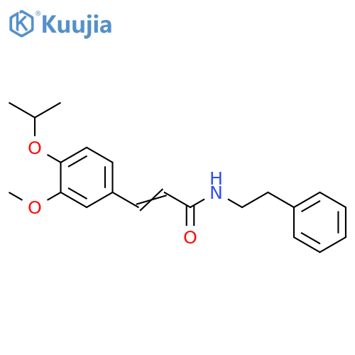 (2E)-3-3-methoxy-4-(propan-2-yloxy)phenyl-N-(2-phenylethyl)prop-2-enamide structure