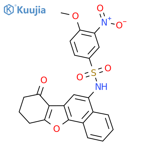 4-methoxy-3-nitro-N-{12-oxo-17-oxatetracyclo[8.7.0.0^{2,7}.0^{11,16}]heptadeca-1(10),2,4,6,8,11(16)-hexaen-8-yl}benzene-1-sulfonamide structure