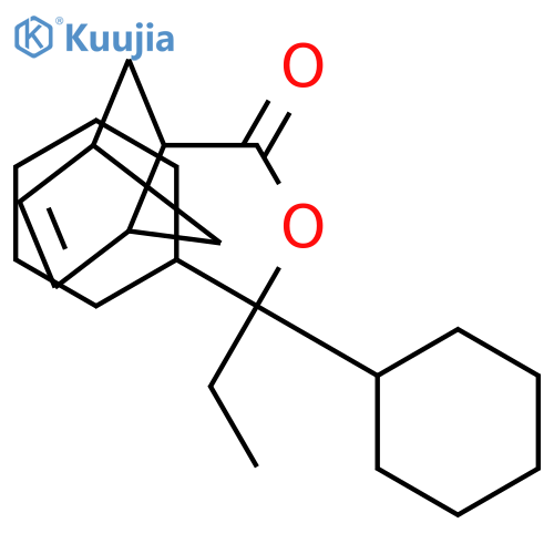 Bicyclo[2.2.1]hept-5-ene-2-carboxylic acid, 1,1-dicyclohexylpropyl ester structure