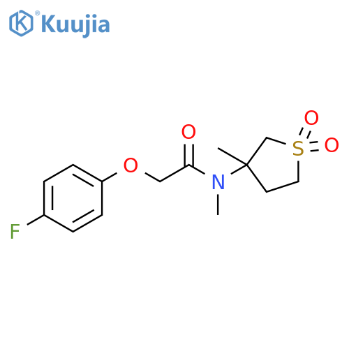 2-(4-fluorophenoxy)-N-methyl-N-(3-methyl-1,1-dioxo-1lambda6-thiolan-3-yl)acetamide structure