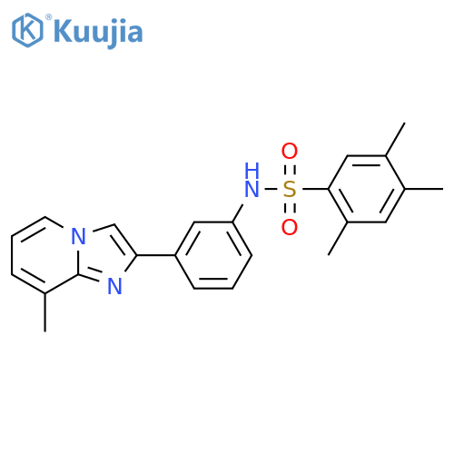 2,4,5-trimethyl-N-(3-{8-methylimidazo1,2-apyridin-2-yl}phenyl)benzene-1-sulfonamide structure