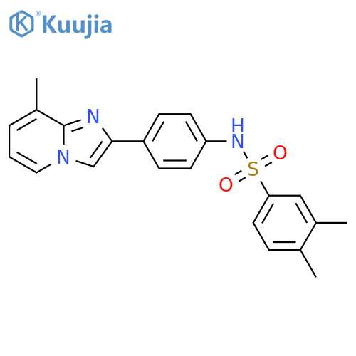 3,4-dimethyl-N-(4-{8-methylimidazo[1,2-a]pyridin-2-yl}phenyl)benzene-1-sulfonamide structure