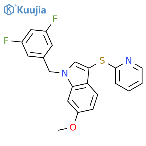 1H-Indole, 1-[(3,5-difluorophenyl)methyl]-6-methoxy-3-(2-pyridinylthio)- structure