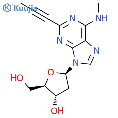 Adenosine, 2'-deoxy-N-methyl-2-(1-propynyl)- structure