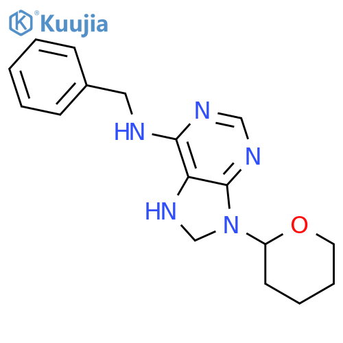 N-benzyl-9-(tetrahydro-2H-pyran-2-yl)-8,9-dihydro-7H-purin-6-amine structure