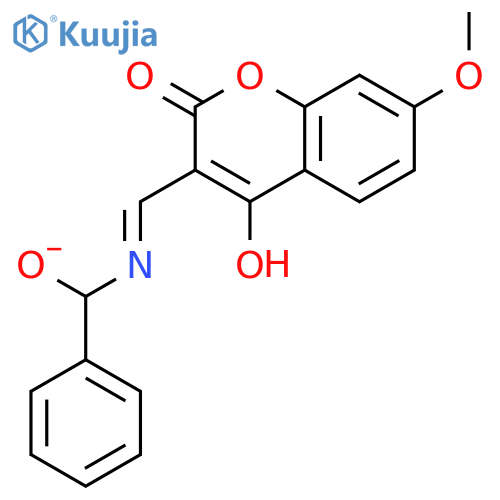 2H-1-Benzopyran-2-one,4-hydroxy-7-methoxy-3-[[oxido(phenylmethyl)imino]methyl]- structure