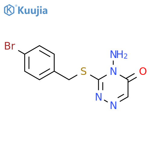 4-amino-3-{(4-bromophenyl)methylsulfanyl}-4,5-dihydro-1,2,4-triazin-5-one structure