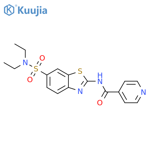N-6-(diethylsulfamoyl)-1,3-benzothiazol-2-ylpyridine-4-carboxamide structure