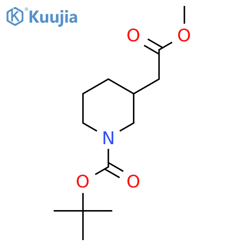 tert-butyl 3-(2-methoxy-2-oxo-ethyl)piperidine-1-carboxylate structure