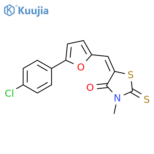 (5E)-5-{5-(4-chlorophenyl)furan-2-ylmethylidene}-3-methyl-2-sulfanylidene-1,3-thiazolidin-4-one structure